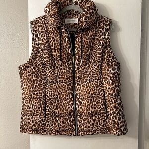 Calvin Klein Women's Cheetah Print Puffer Vest